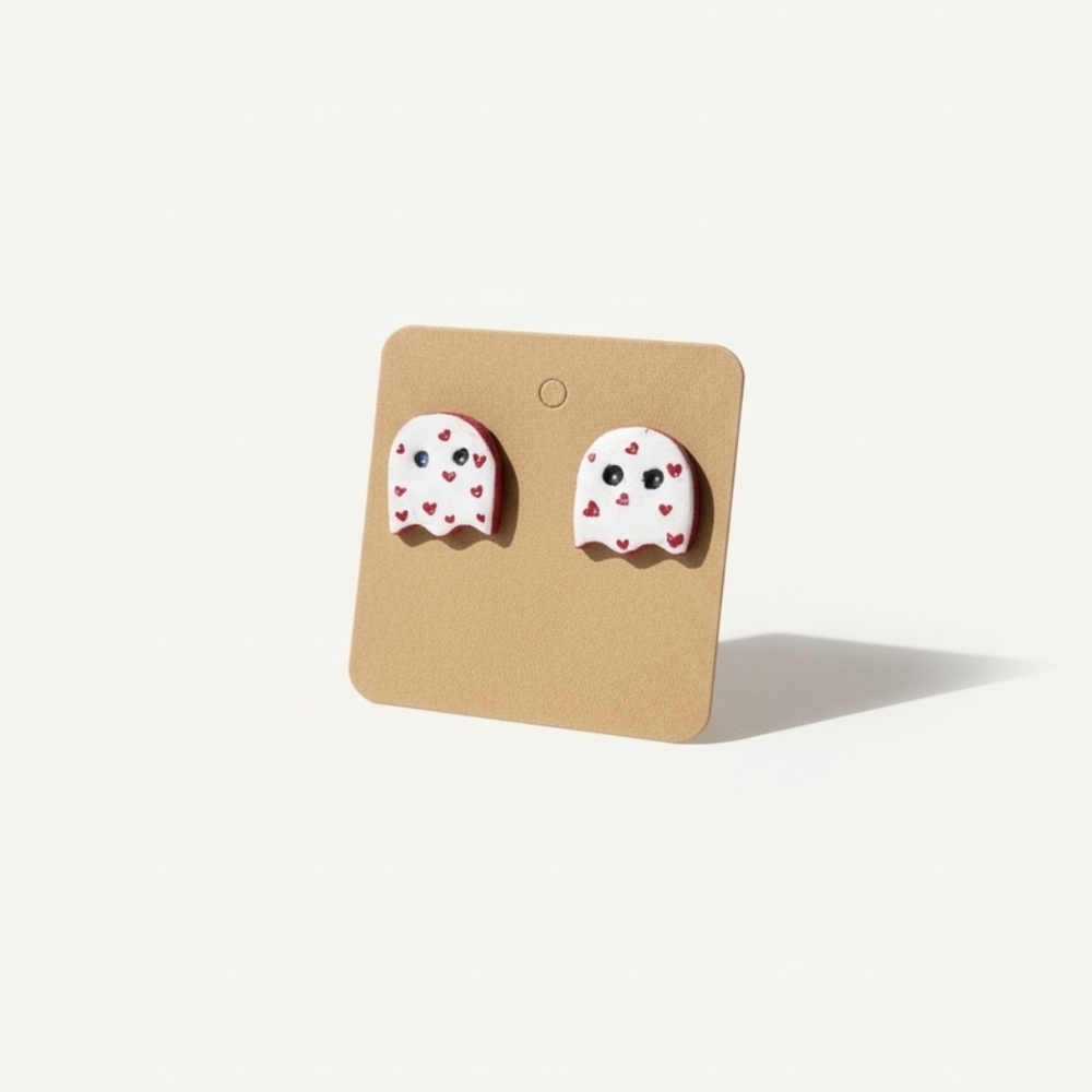 Cute Ghost Earrings with Hearts